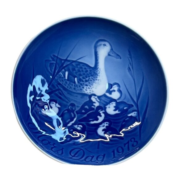 1973 B & G Bing Grondahl Mothers Day Plate Duck Ducklings Mors Day Denmark 6" - Picture 1 of 3